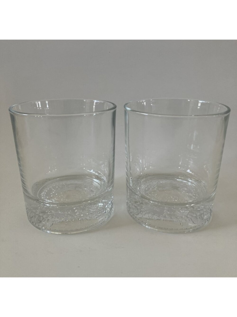 Set of 2 Crown Royal Heavy Bottom Rocks Glasses Pebbled Bottom with Logo